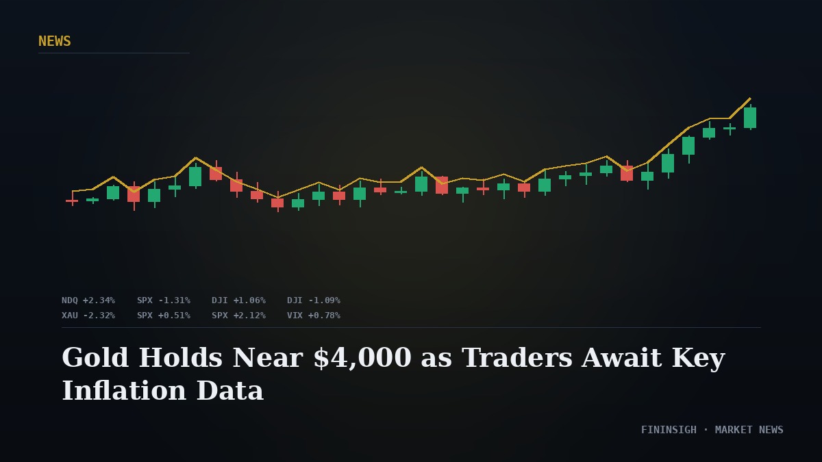 Gold Holds Near $4,000 as Traders Await Key Inflation Data