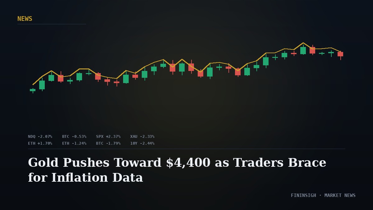 Gold Pushes Toward $4,400 as Traders Brace for Inflation Data
