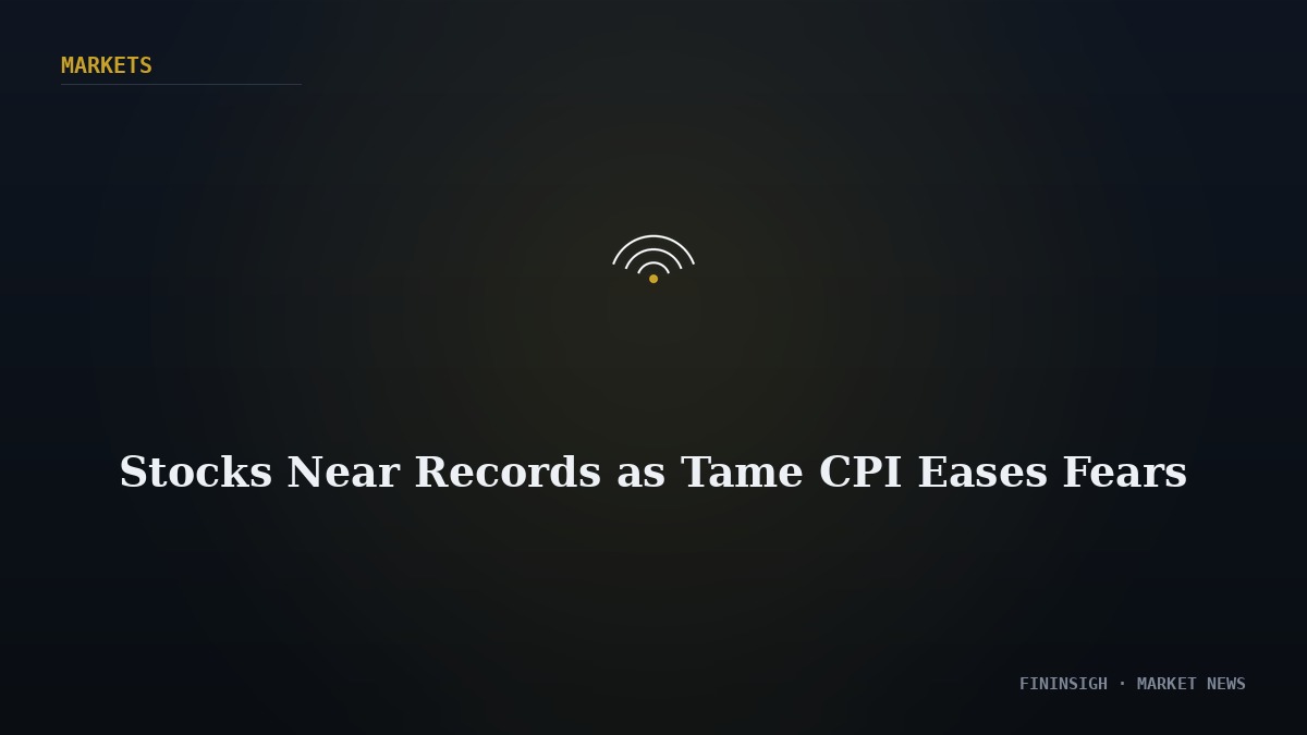 Stocks Near Records as Tame CPI Eases Fears