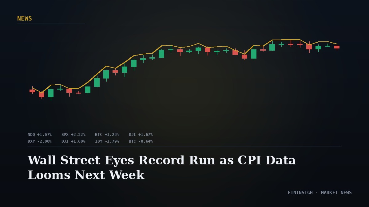 Wall Street Eyes Record Run as CPI Data Looms Next Week